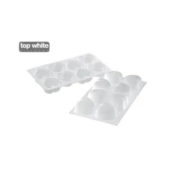 Best SILIKOMART Moule Silicone 8 Coeurs Bombés 6,35 x 6,5 cm 100ml Professional