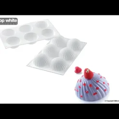 Sale SILIKOMART Moule Silicone 6 Demi Sphères Vrillées Ø 75 mm Professional