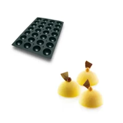 SILIKOMART Moule Silicone 28 Demi-sphères Ø7 x 3,5 cm 90ml Professional