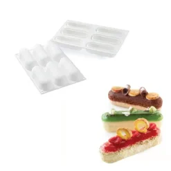 New SILIKOMART Moule Silicone 6 Eclairs 129 x 40 x h35 mm 140ml Professional