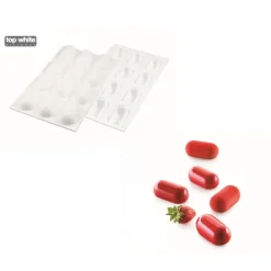 Online SILIKOMART Moule Silicone 12 Minis Ovales Bombés 5,8 x 2,9 cm 30ml Professional
