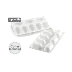 Outlet SILIKOMART Moule Silicone 8 Ovales Bombés 8,2 x 4,3 cm 81ml Professional