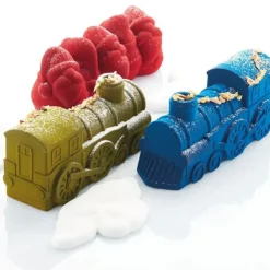 PAVONI Moule Silicone Bûche Train 25 x 8,5 cm x H 10,6 cm