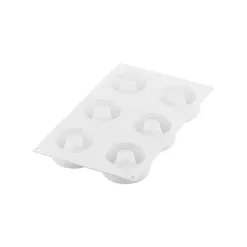SILIKOMART Moule Silicone Savarin Oblio Ø 7,5 cm x H 3 cm (x6) Professional