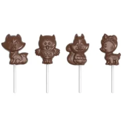 Best CHOCOLATE WORLD Moule Sucette Chocolat Animaux de la Forêt 65 mm (x4)