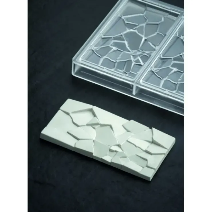 New PAVONI Moule Tablette Chocolat Crush 15,5 x 7,7 cm x H 1 cm (x3)