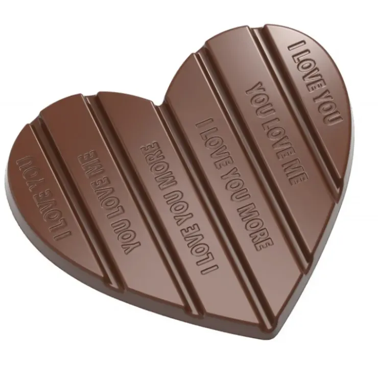 Best CHOCOLATE WORLD Moule Tablette Chocolat Cœur 12,5 x 11 cm (x2)