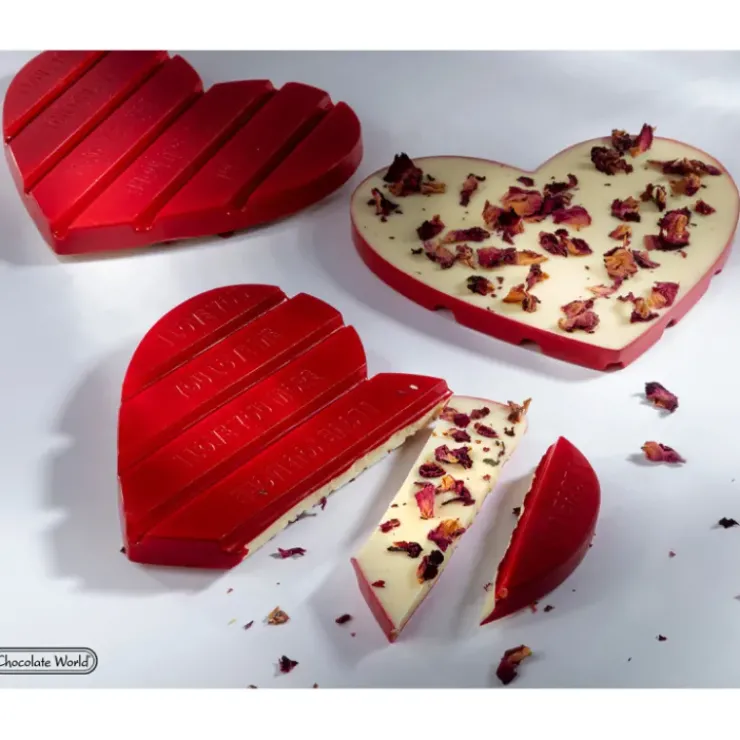 Best CHOCOLATE WORLD Moule Tablette Chocolat Cœur 12,5 x 11 cm (x2)