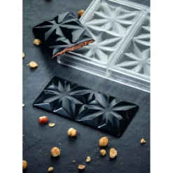 New PAVONI Moule Tablette Chocolat Edelweiss 15,5 x 7,7 cm x H 1 cm (x3)