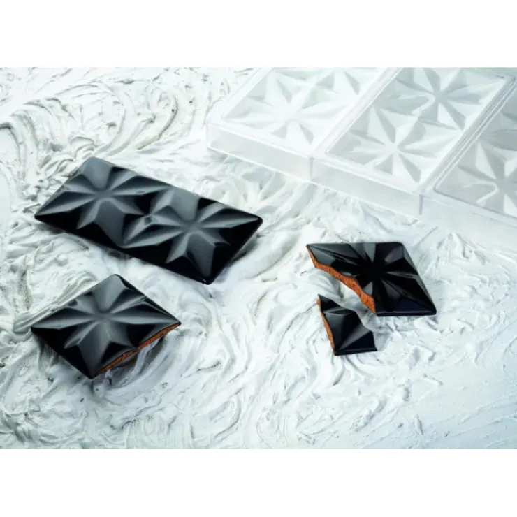 New PAVONI Moule Tablette Chocolat Edelweiss 15,5 x 7,7 cm x H 1 cm (x3)