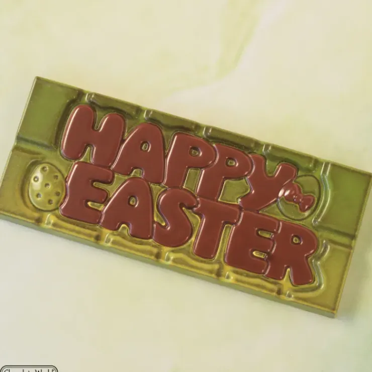 Hot CHOCOLATE WORLD Moule Tablette Chocolat Happy Easter 11,8 x 5 cm (x4)