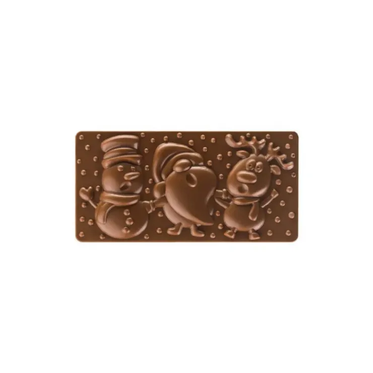 PAVONI Moule Tablette Chocolat Père Noël, Renne et Bonhomme de Neige 15,4 x 7,7 cm