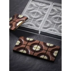 New PAVONI Moule Tablette Chocolat Target 15,4 x 7,7 cm x H 0,8 cm (x3)