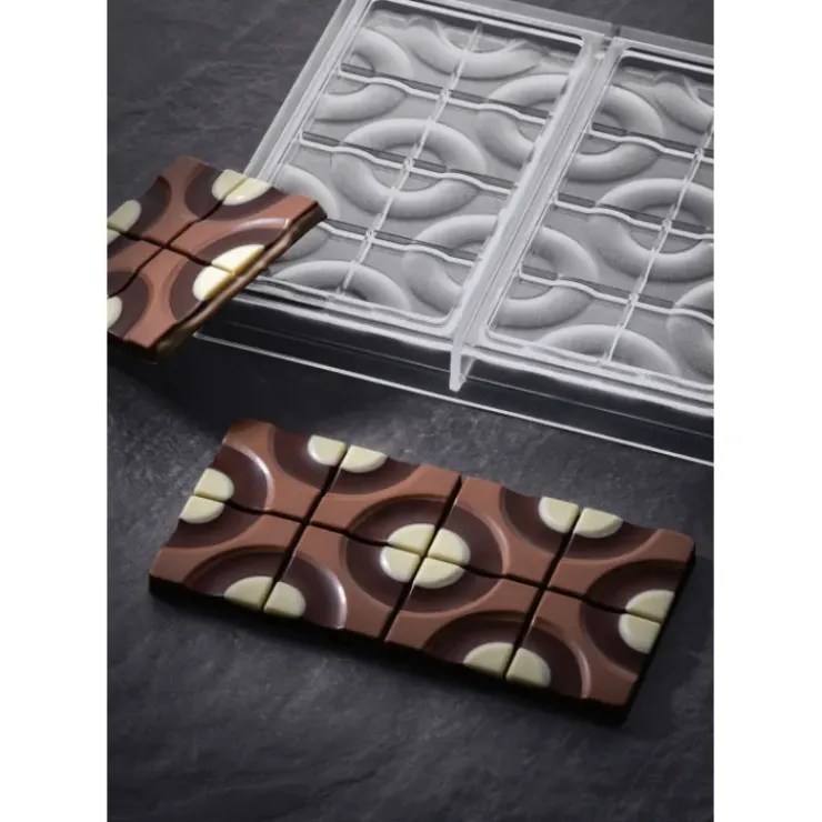 New PAVONI Moule Tablette Chocolat Target 15,4 x 7,7 cm x H 0,8 cm (x3)
