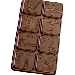 Hot CUISINEADDICT Moule Tablette de Chocolat Grandes Villes x3