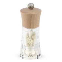 New PEUGEOT Moulin à Sel Humide Oléron 14 cm Transparent-Bois Naturel