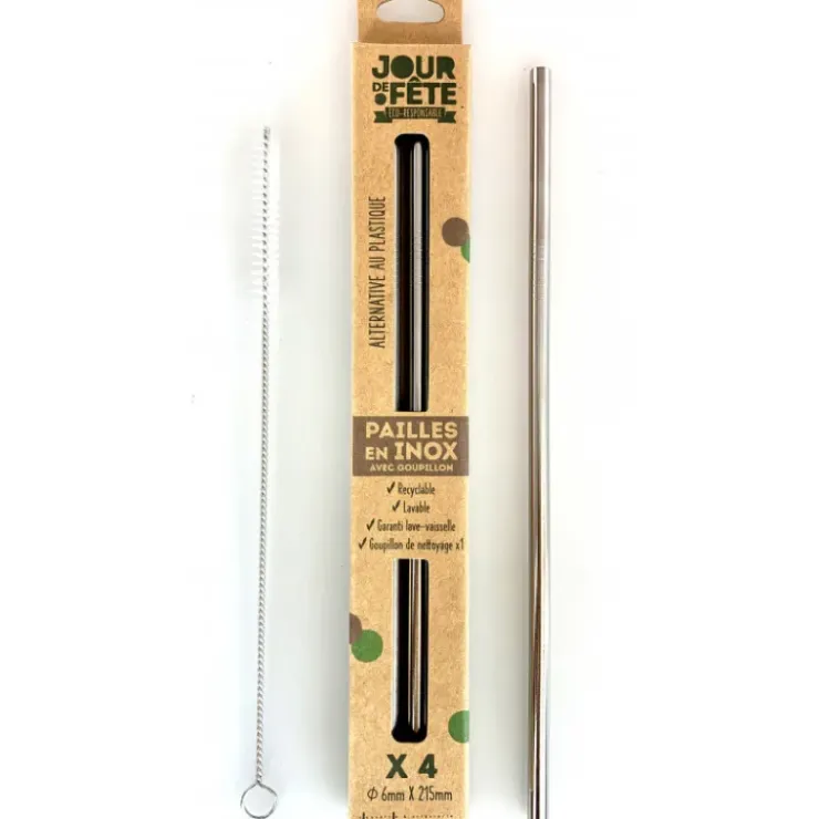 Best LEBRUN Paille en Inox Droite 21,5cm x4