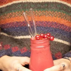 New CUISINEADDICT Paille Réutilisable en Verre Noël 20cm droite x6 HALM