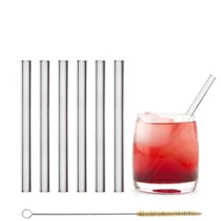 Sale CUISINEADDICT Paille Réutilisable en Verre 15cm droite x6 HALM