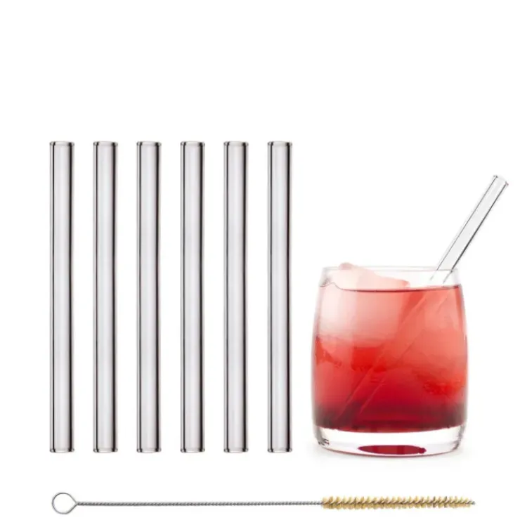 Sale CUISINEADDICT Paille Réutilisable en Verre 15cm droite x6 HALM