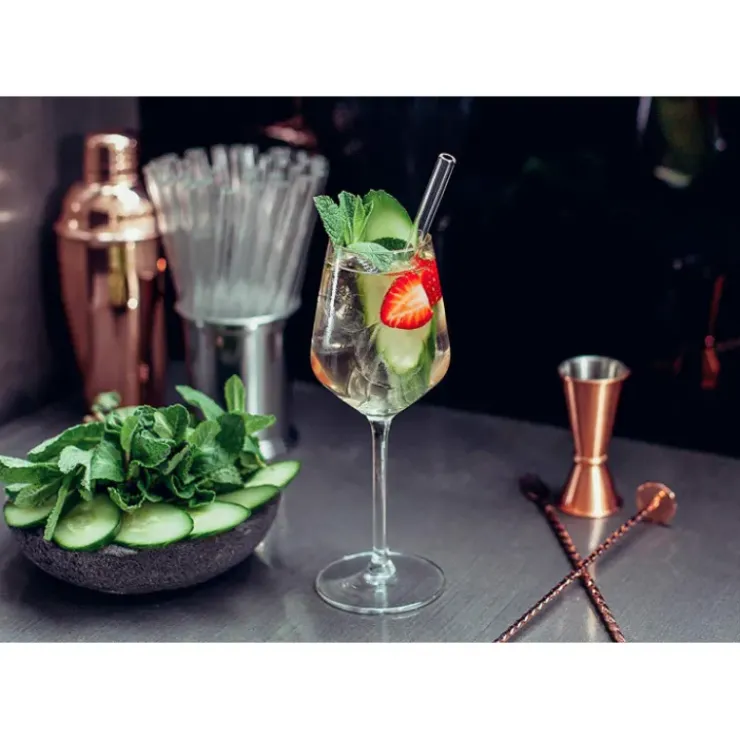 Sale CUISINEADDICT Paille Réutilisable en Verre 15cm droite x6 HALM