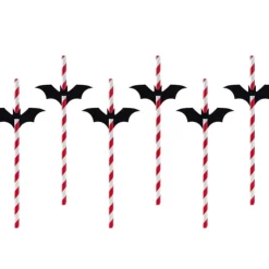 Discount PARTYDECO Pailles en Papier Halloween Chauve-Souris PartyDéco (x6)