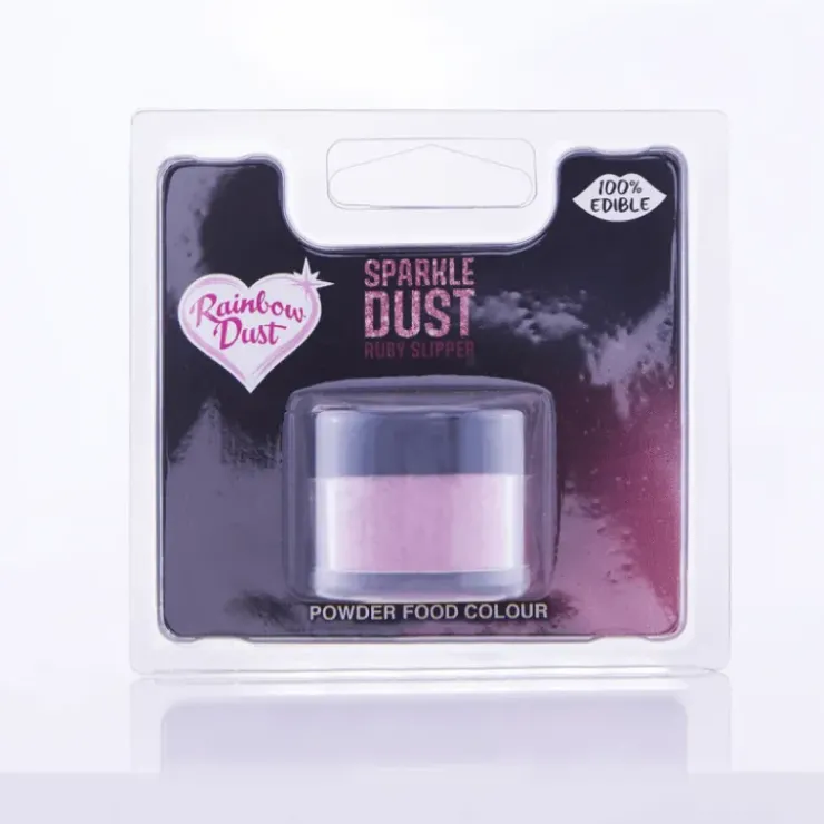 New RAINBOW DUST Paillettes Alimentaires Colorées Rose Ruby 3 g