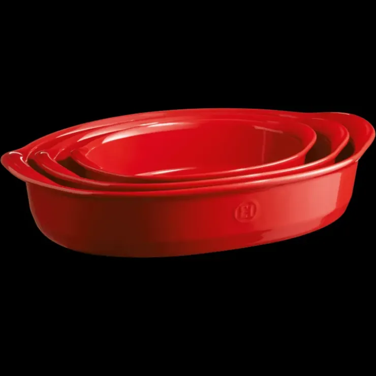 EMILE HENRY Petit Plat à Four Ovale en Céramique 27,5 x 17,5 cm Grand Cru