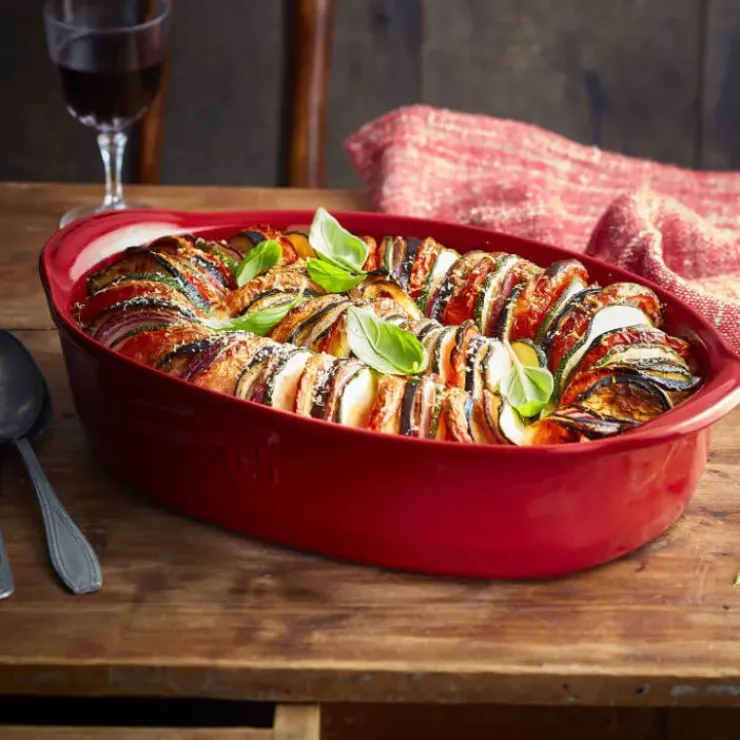 EMILE HENRY Petit Plat à Four Ovale en Céramique 27,5 x 17,5 cm Grand Cru