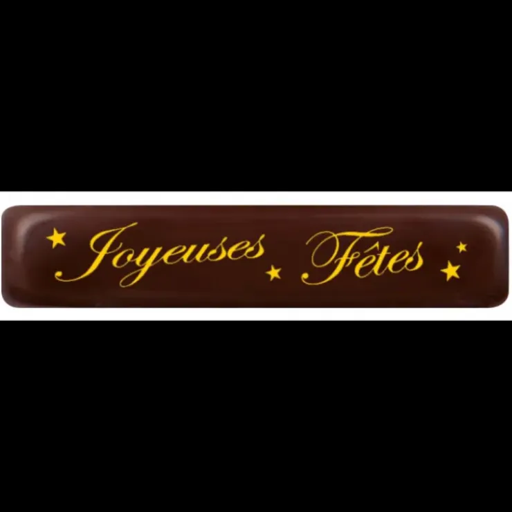 FLORENSUC Plaque Chocolat Joyeuses Fêtes 7 x 1,5 cm (x132)