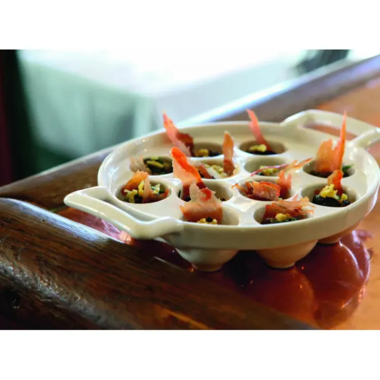 Best REVOL Plat à Escargots Blanc 12 trous Belle Cuisine