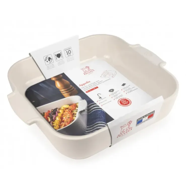 Outlet PEUGEOT Plat à Four Carré en Céramique Appolia 36 cm Ecru