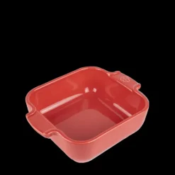 New PEUGEOT Plat à Four Carré en Céramique Appolia 18 cm Rouge