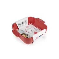 New PEUGEOT Plat à Four Carré en Céramique Appolia 18 cm Rouge