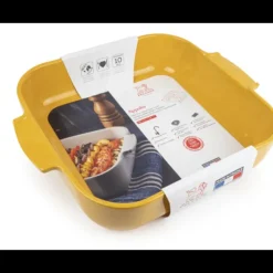 PEUGEOT Plat à Four Carré en Céramique Appolia 36 cm Jaune Safran