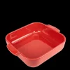 New PEUGEOT Plat à Four Carré en Céramique Appolia 28 cm Rouge