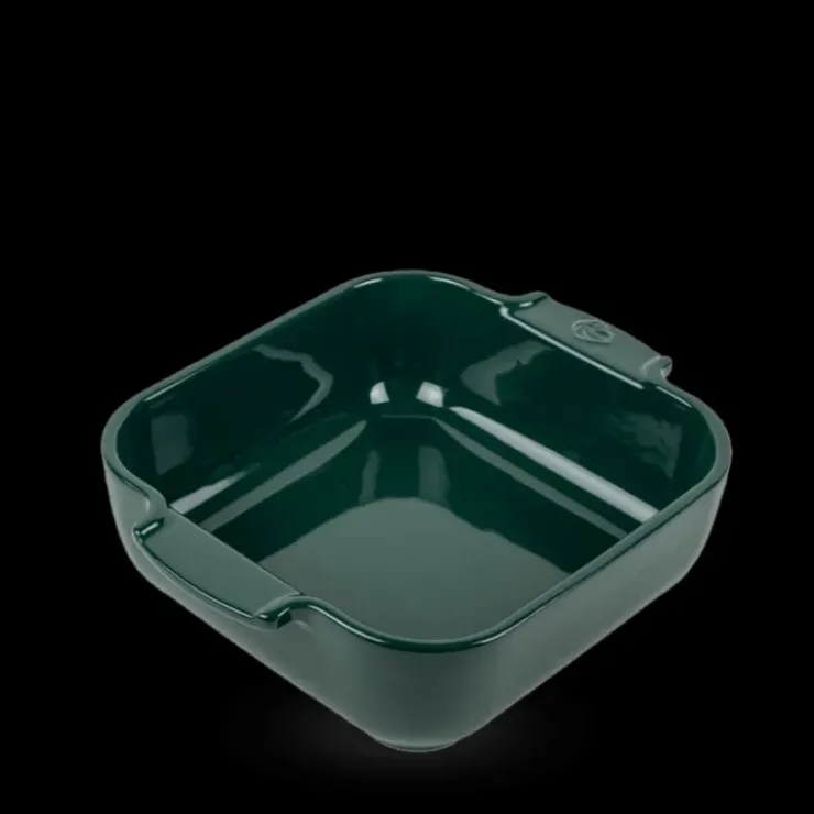 PEUGEOT Plat à Four Carré en Céramique Appolia 21 cm Vert Forêt