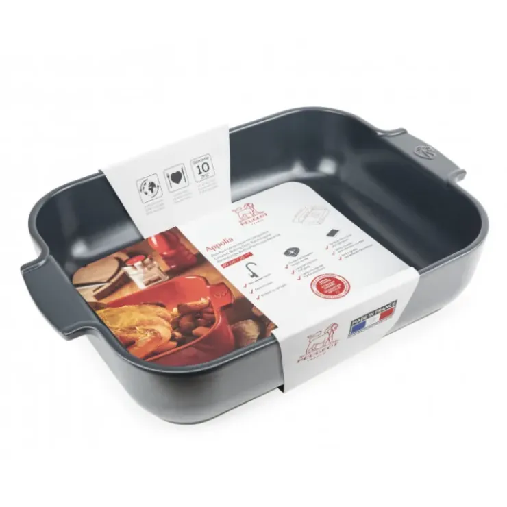 Online PEUGEOT Plat à Four Rectangulaire en Céramique Appolia 40 cm Ardoise