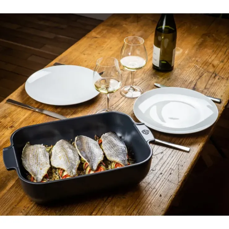 Online PEUGEOT Plat à Four Rectangulaire en Céramique Appolia 40 cm Ardoise