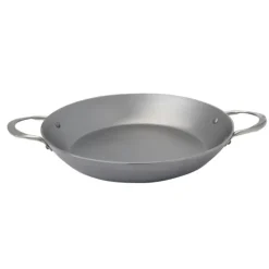 New DE BUYER Plat à paella à 2 anses inox 32 cm Minéral B Element