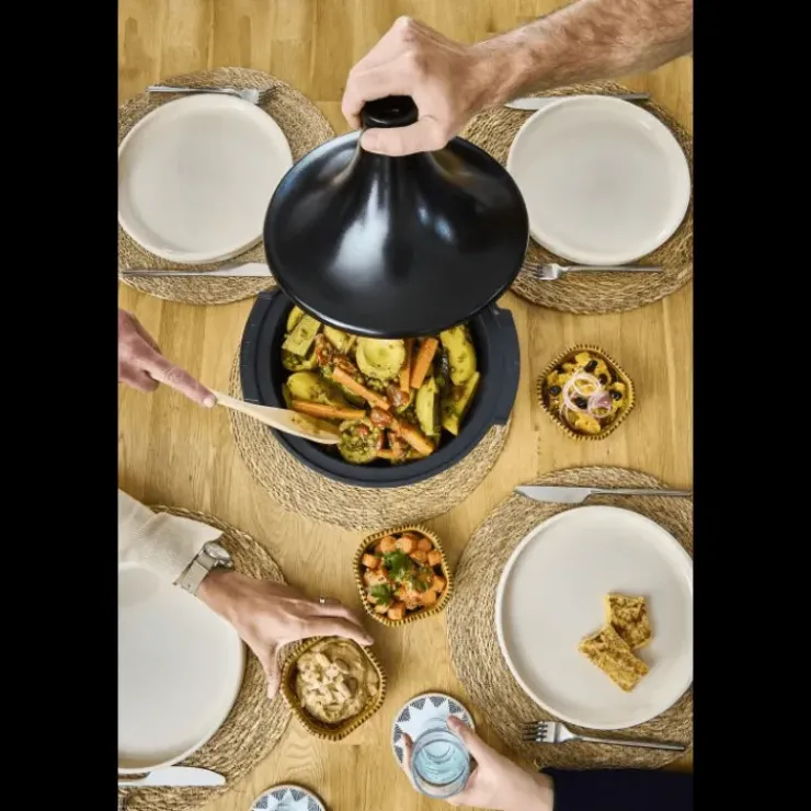 Outlet PEUGEOT Plat à Tajine en Aluminium Revêtement Céramique 30 cm Noir Satin