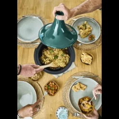 New PEUGEOT Plat à Tajine en Aluminium Revêtement Céramique 30 cm Vert Forêt