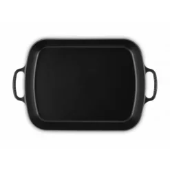 Discount LE CREUSET Plat Rectangulaire en Fonte 37 cm Noir Mat