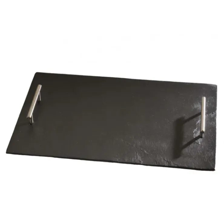 New LEBRUN Plateau ardoise poignées métal par (46x30cm)