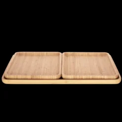 Outlet PEBBLY Plateau de Service en Bambou 42 x 30 cm