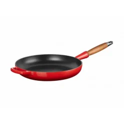 Online LE CREUSET Poêle en Fonte 28 cm Cerise avec Manche en Bois Signature