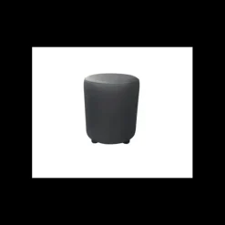 New 2IMAHL Pouf Rond en Tissu Gris Lisbonne