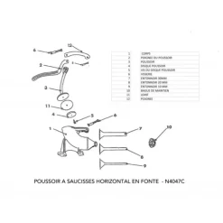 Hot TELLIER Poussoir manuel à saucisses en fonte