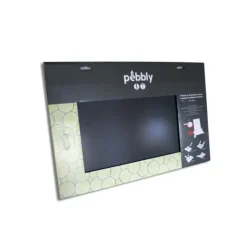 PEBBLY Protection Plaque de Cuisson en Verre 50 x 28 cm Noir