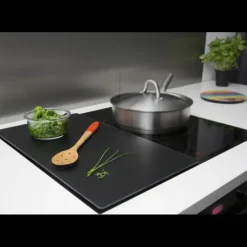 PEBBLY Protection Plaque de Cuisson en Verre 50 x 28 cm Noir
